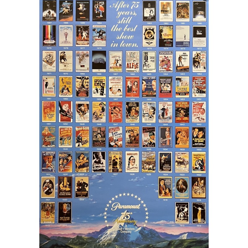 Raro poster originale della Paramount Pictures per il 75° anniversario