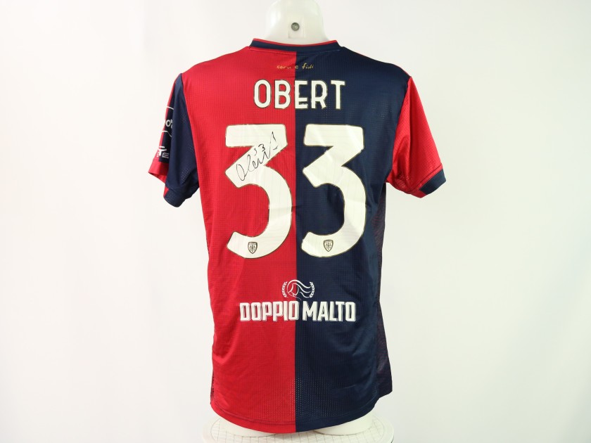 Obert's Signed Unwashed Shirt, Cagliari vs Bologna 2024