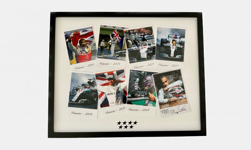 Lewis Hamilton Signed Photo Display