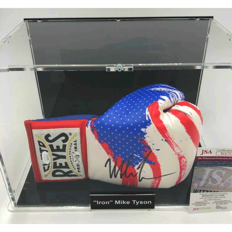 Mike Tyson Signed Boxing Glove In Display Case