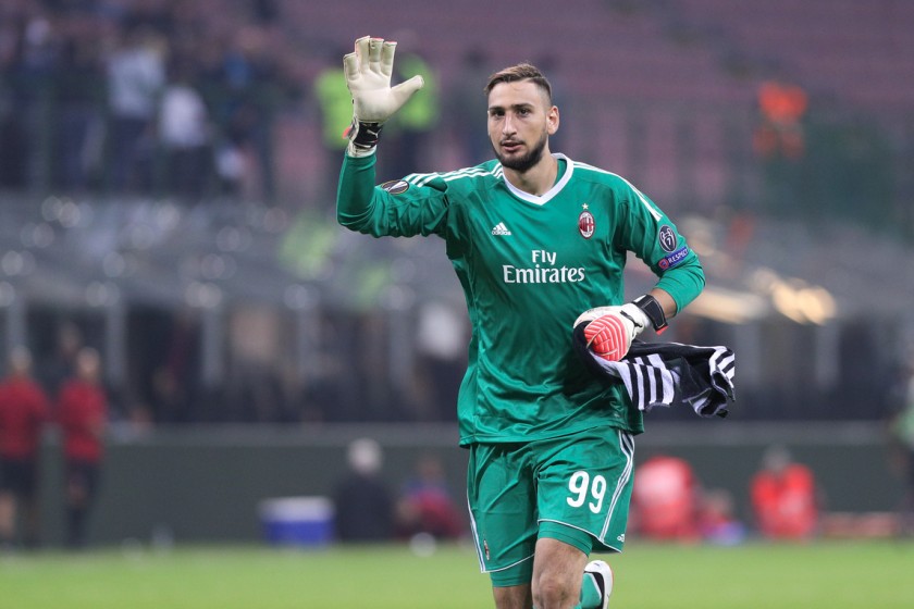 Donnarumma's Match-Issued and Signed AC Milan Shirt, 2017/18