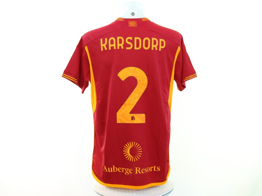 Karsdorp's Roma vs Empoli Issued SPQR Shirt, 2023