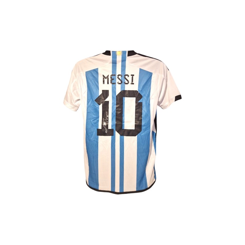 Maglia Messi Argentina Campione del Mondo 2022 - Autografata e incorniciata