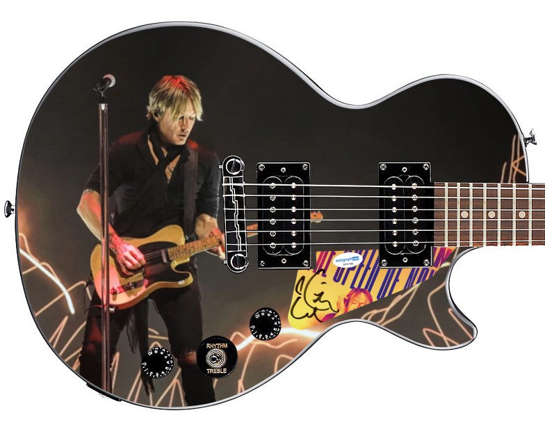 Keith Urban Signed Custom Epiphone "Live & Lit Up" Graphics Guitar