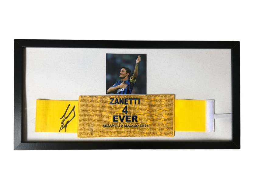 Fascia "Zanetti 4 Ever" Incorniciata - Autografata da Javier Zanetti