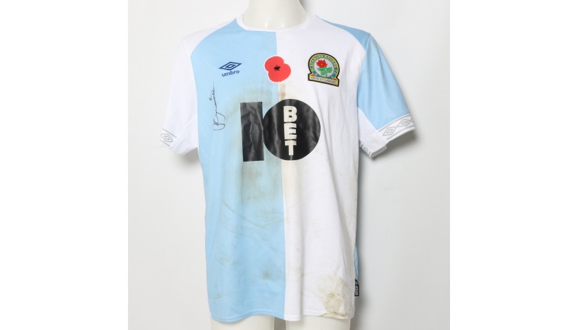 Ryan Nyambe's Match-Worn Blackburn Rovers Signed Poppy Home Shirt 