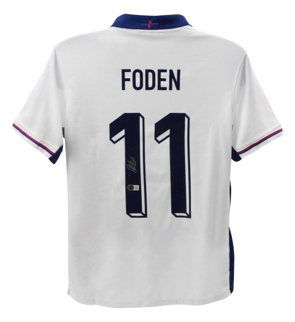 Phil Foden's England Signed Replica Shirt