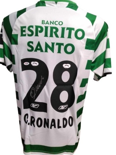 Maglia replica Cristiano Ronaldo Sporting Lisbona, 2003/04 - Autografata