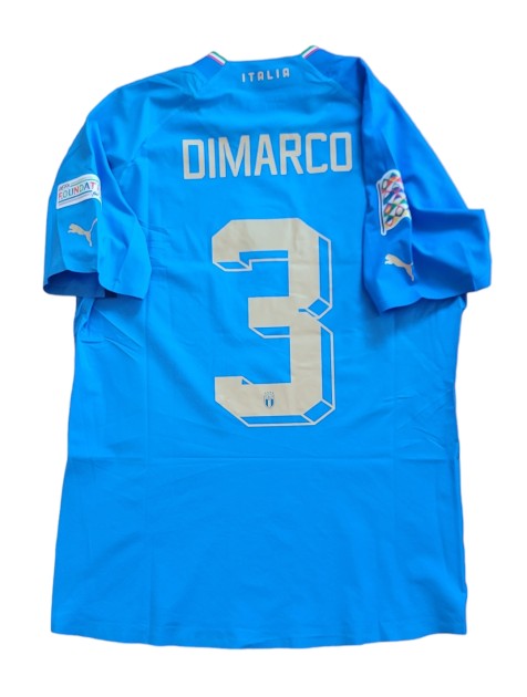 Dimarco's Match-Issued Shirt, Hungary vs Italy 2022