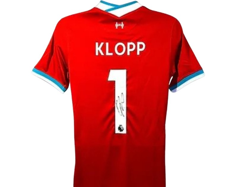 Maglia ufficiale firmata da Jurgen Klopp per il Liverpool 2020/21