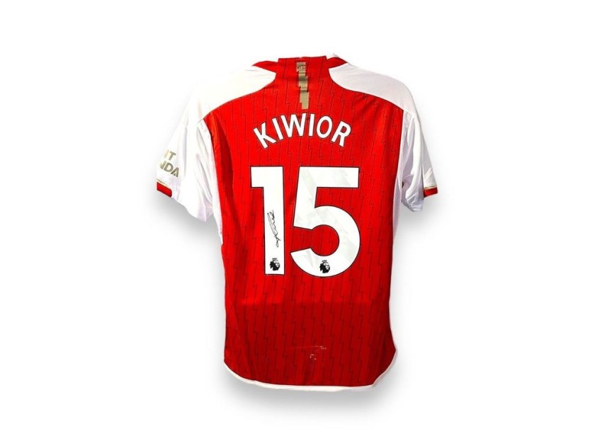 Jakub Kiwior's Arsenal 2023/24 Signed and Framed Shirt
