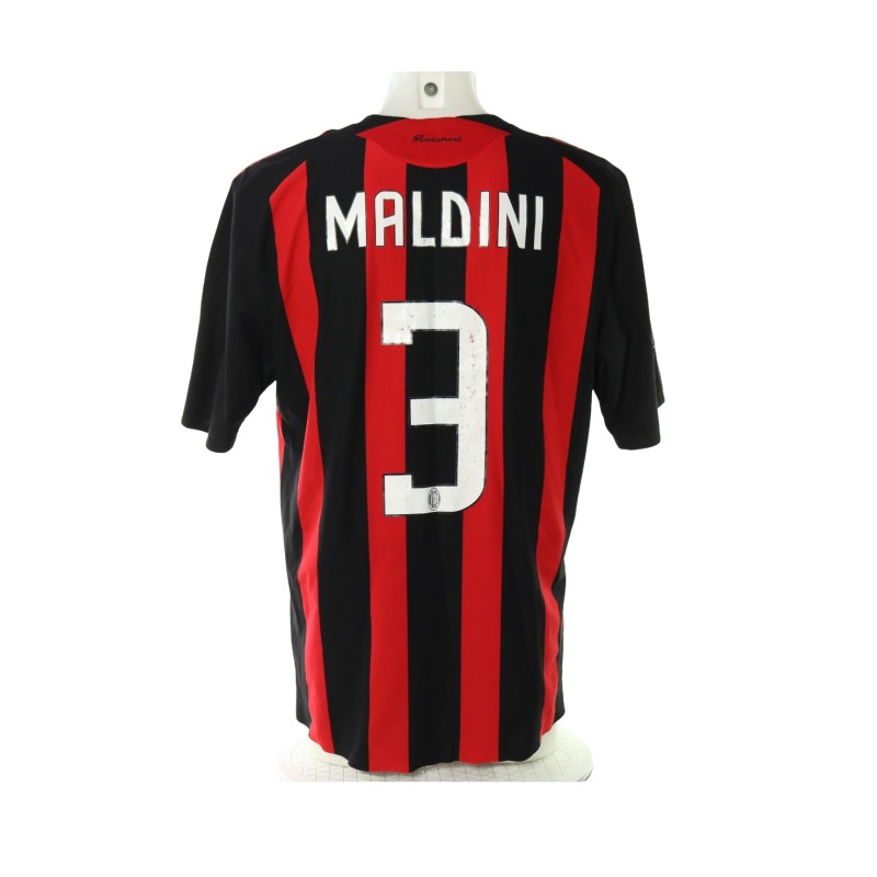 Maldini's Milan Match-Issued Shirt, 2008/09 