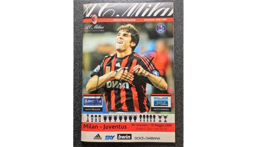 Milan-Juventus 2009 Match Program - Signed by Kaka