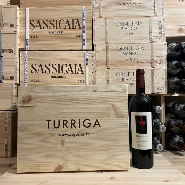 Turriga 2019 Isola dei Nuraghi IGT Argiolas - Cassa Legno 6 Bottiglie