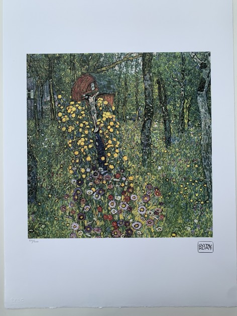 "Garden with Crucifix" by Gustav Klimt - Signed