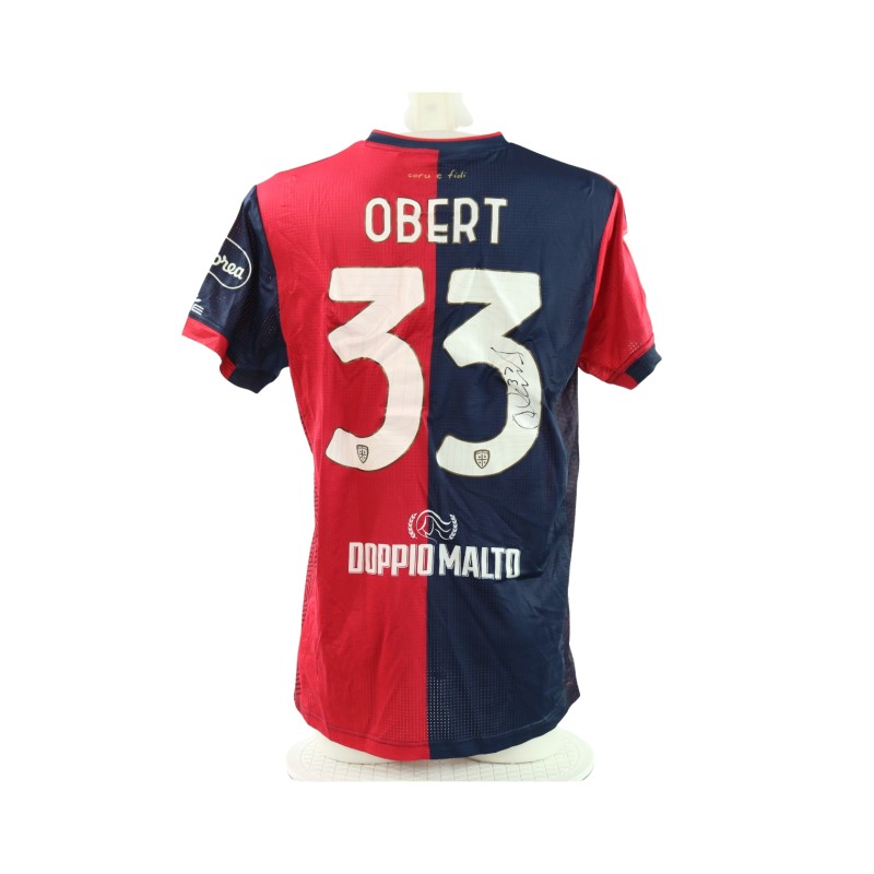 Obert's Signed Unwashed Shirt, Cagliari vs Lecce 2025