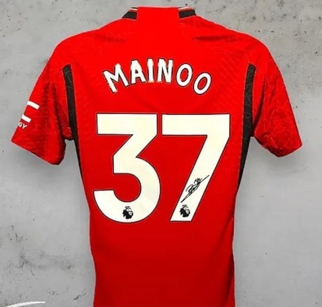 Maglia autografata di Kobbie Mainoo del Manchester United 2023/24