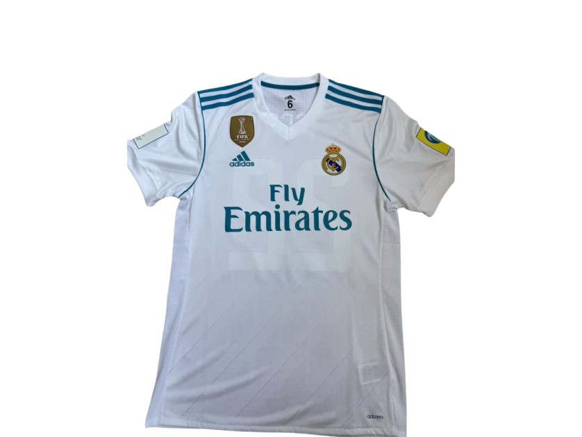 タグ付 2017-18 レアルマドリード イスコ 直筆サイン入ユニフォームS Isco's Real Madrid 2017/18 World Cup Match-Issued Shirt - CharityStars