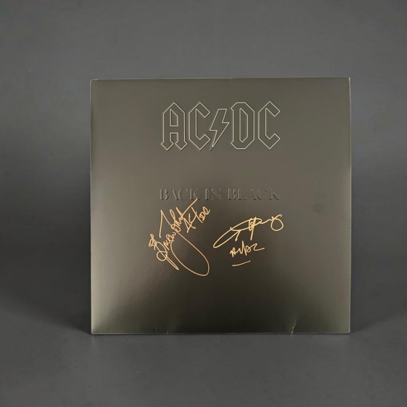 AC/DC Signed Back In Black Vinyl LP with Exact Proof From Time Of Signing