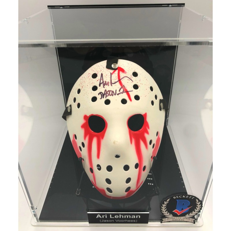 Ari Lehman's Jason Friday 13th Signed Mask Display