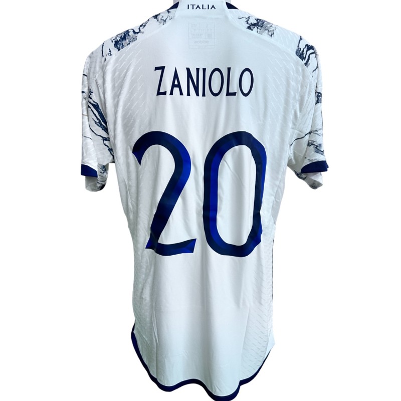 Zaniolo's Match-Issued Shirt, Ukraine vs Italy 2023 - UEFA Euro Qualifiers