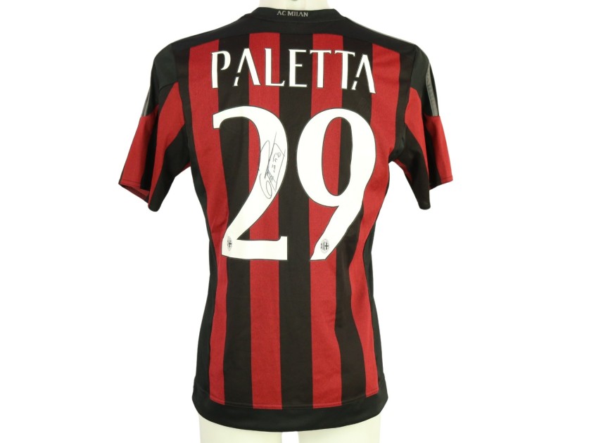 Paletta Official AC Milan Signed Shirt, 2015/16