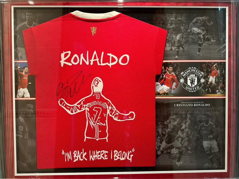 Cristiano Ronaldo 'I'm back where I belong' Manchester United Signed Shirt Display