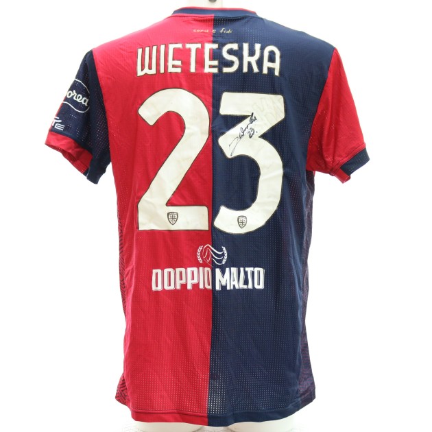 Maglia Wietska Unwashed, Cagliari vs Carrarese Coppa Italia 2024 - Autografata