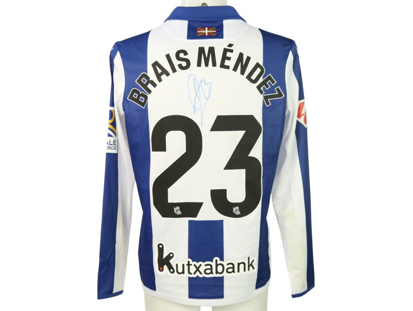 Brais Méndez's Signed Unwashed Shirt, Real Sociedad vs Atletico Madrid 2024