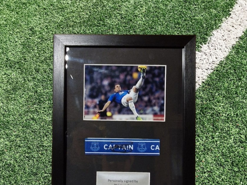 Phil Jagielka Signed Everton Official Captains Armband Framed COA
