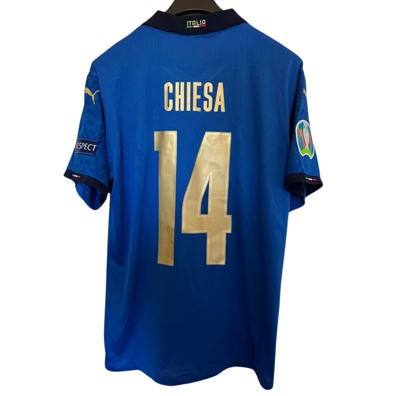 Chiesa's Signed Match-Issued Shirt, Italy vs England Final EURO 2020