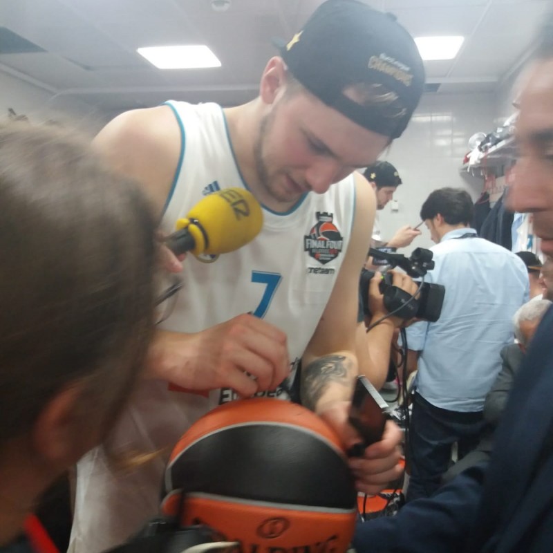 Official 2018 Turkish Airlines EuroLeague Final Four Ball Signed by MVP Luka Doncic