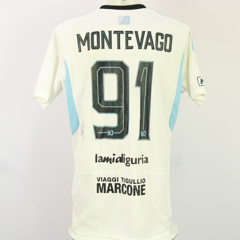 Montevago's unwashed Signed Shirt, Virtus Entella vs Lucchese 2024, Special 110 Years 