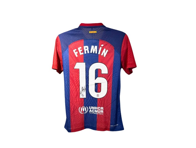 Replica della maglia del FC Barcelona firmata da Fermín López