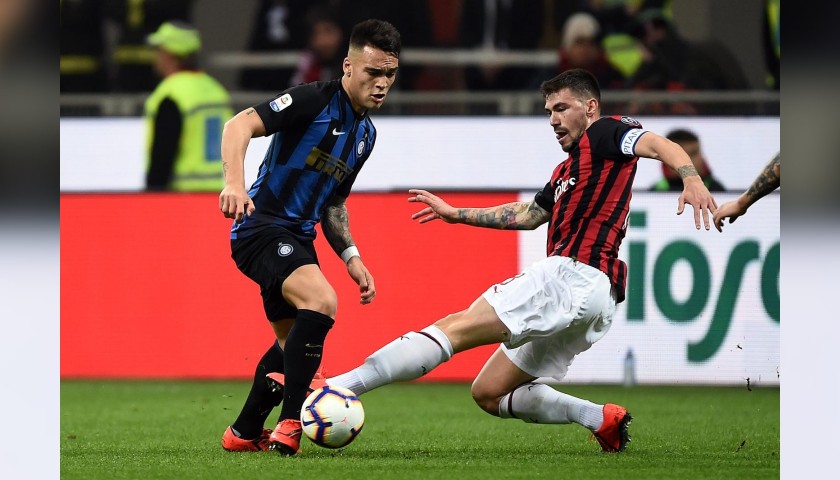 Romagnoli's Worn and Signed Shirt, Milan-Inter 2019