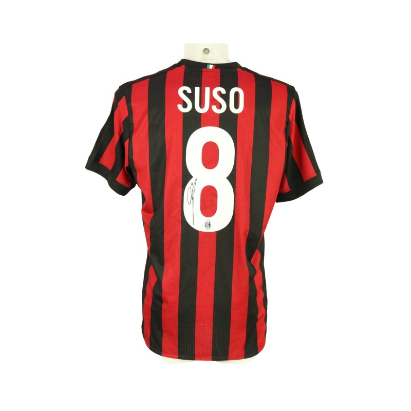 Suso Official AC Milan Signed Shirt, 2017/18 