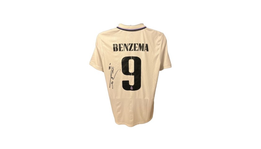 Benzema's Official Real Madrid Signed Shirt, 2019/20 - CharityStars