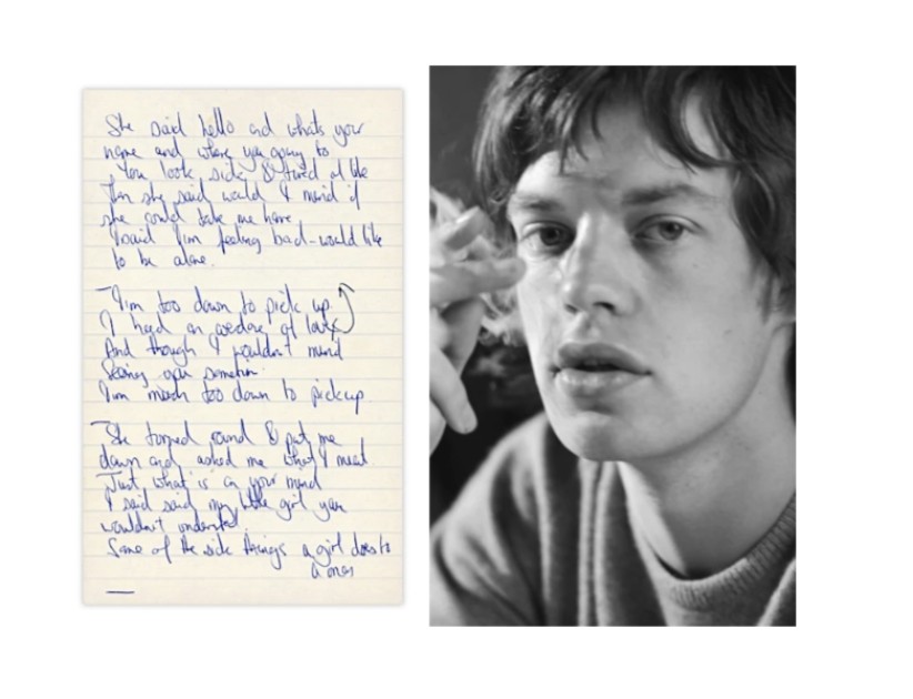 1/200 Fractional Ownership of Mick Jagger's Handwritten Rolling Stones Lyrics