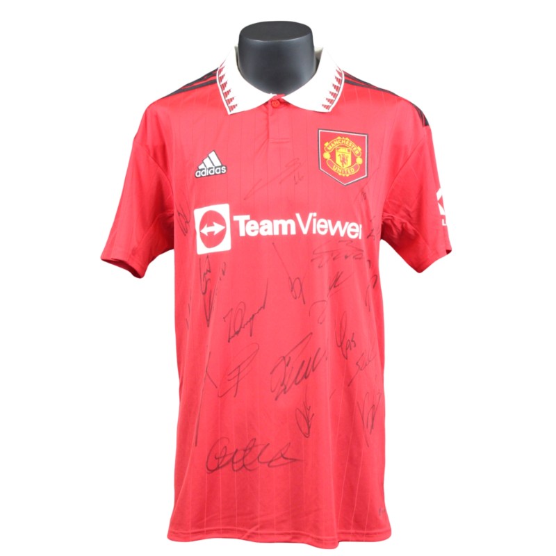 Maglia Ufficiale Home Manchester United, 2022/23 - Autografata dalla Rosa incluso Cristiano Ronaldo