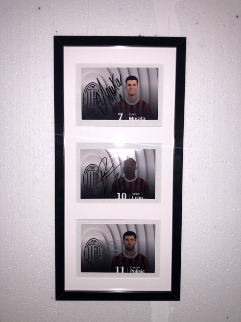 Framework Photographs signed by Morata, Pulisic e Leao