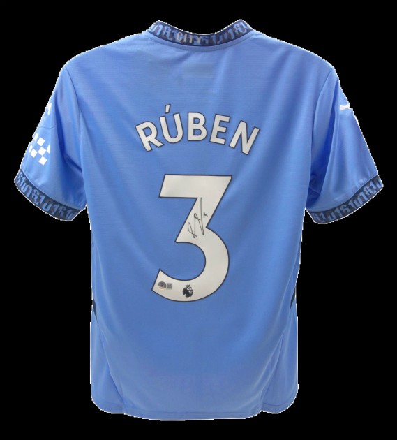 Ruben Dias' Manchester City Signed Replica Shirt