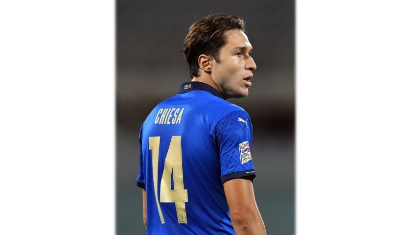 Chiesa's Match Shirt, Italy-Bosnia 2020