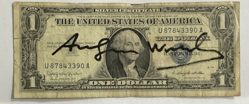 Andy Warhol Signed One-Dollar Bill