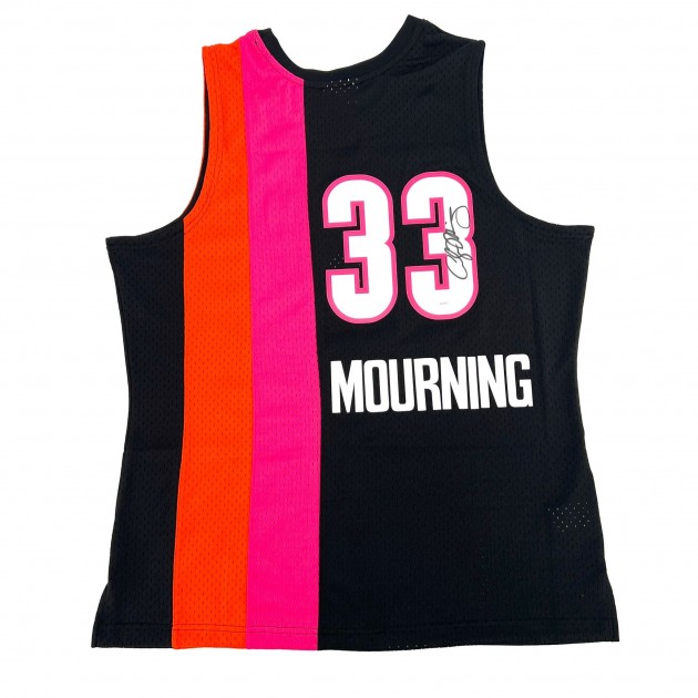 Alonzo Mourning Signed Mitchell&Ness Miami Heat Jersey - CharityStars