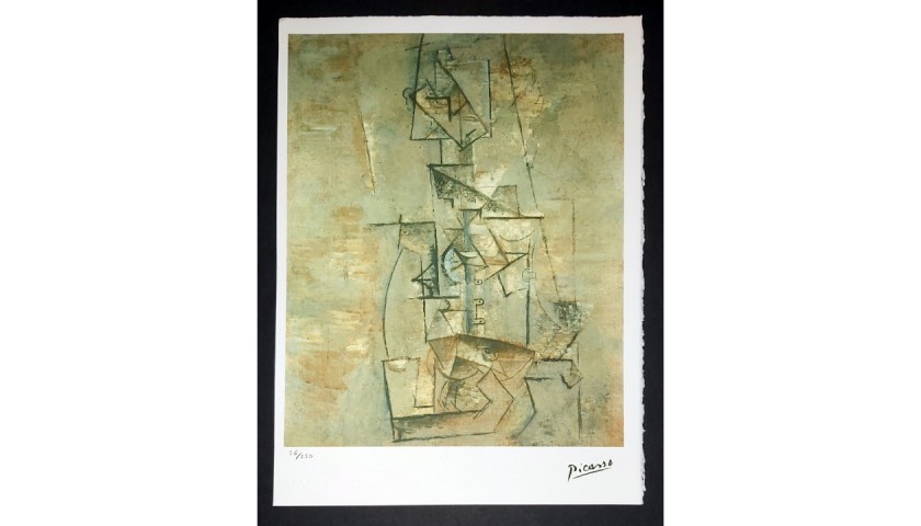 Pablo Picasso - Original Offset Lithograph Print with Dry Stamp