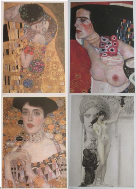 Set of Four Offset Lithographs by Gustav Klimt