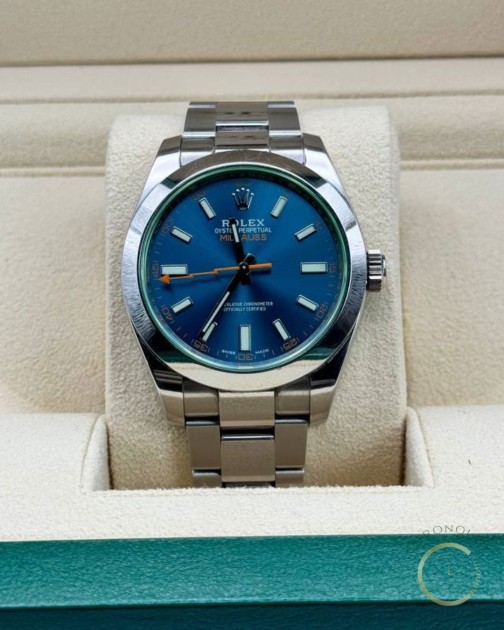 rolex milgauss blue dial 116400GV 2017 full set