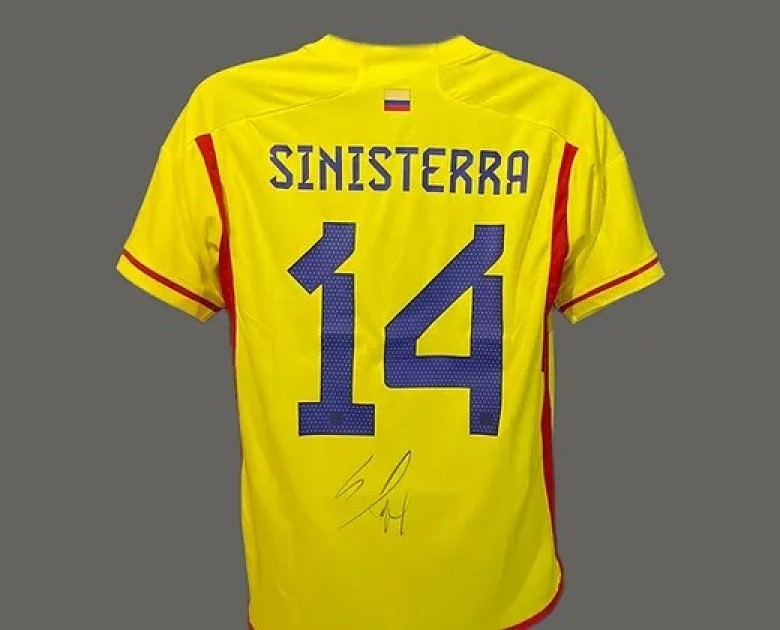 Luis Sinisterra's Colombia 2022 World Cup Signed and Framed Shirt