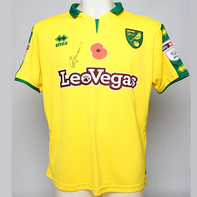 Poppy Shirt Signed by Norwich City FC's Grant Hanley