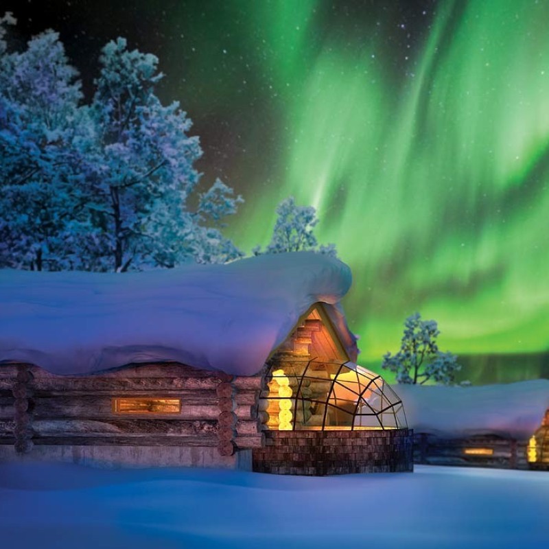 Esperienza di aurora boreale in Finlandia per quattro persone